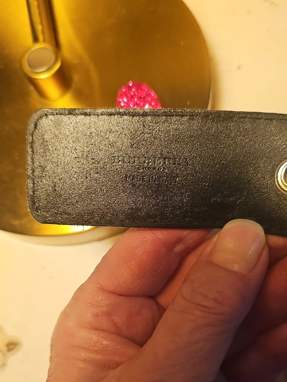 Belt By Burberry Brown Leather with Silver Hardware - Picture 5 of 5